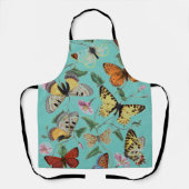  vlinder & motschilderij, Blauwgroen Schort (Voorkant)