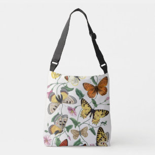  vlinder & motschilderij crossbody tas