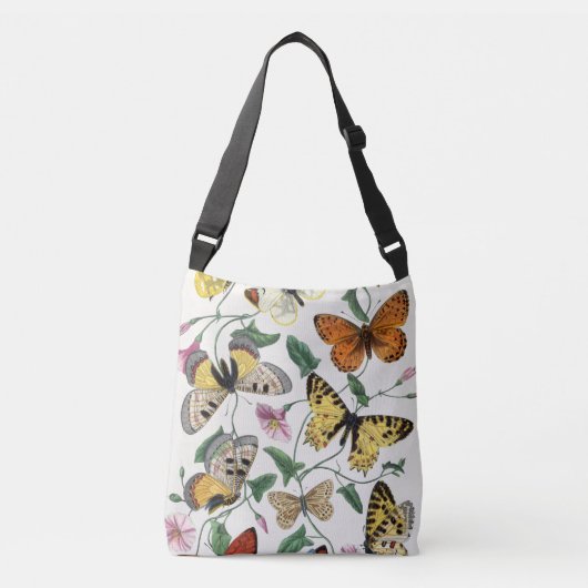  vlinder & motschilderij crossbody tas (Voorkant)