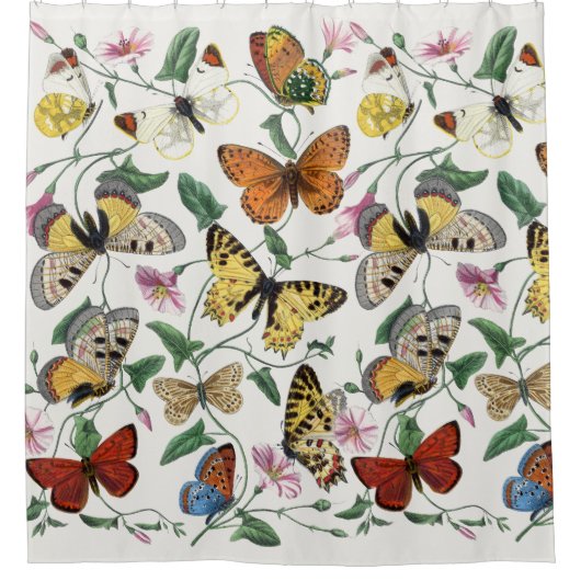  vlinder & motschilderij douchegordijn (Voorkant)