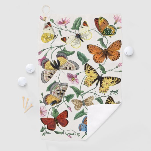  vlinder & motschilderij golfhanddoek (Insitu)
