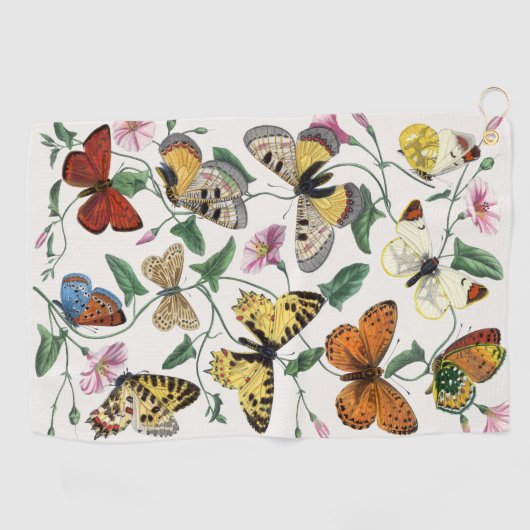  vlinder & motschilderij golfhanddoek (Horizontaal)