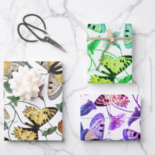 vlinder & motschilderij inpakpapier vel