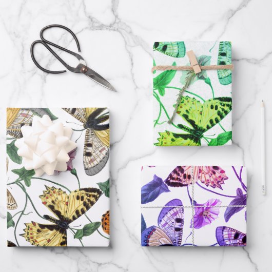  vlinder & motschilderij inpakpapier vel (Voorkant)