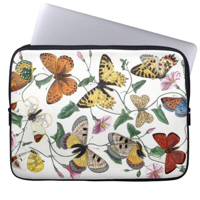  vlinder & motschilderij laptop sleeve (Voorkant)