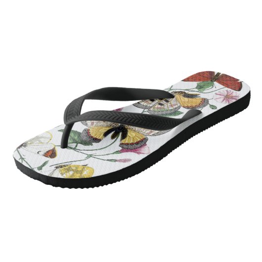  vlinder & motschilderij teenslippers (Schuin)