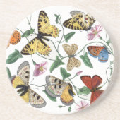 vlinder & motschilderij zandsteen onderzetter (Voorkant)