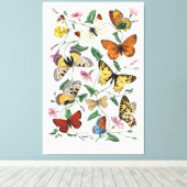 Vlinder Muur Kunst Canvas Vintage Stijl Natuur (Insitu (Houten vloer))