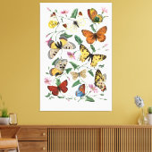 Vlinder Muur Kunst Canvas Vintage Stijl Natuur (Insitu (Woonkamer))