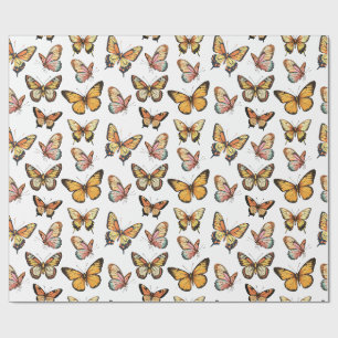 Vlinder naadloos patroon. monarchvlinder cadeaupapier