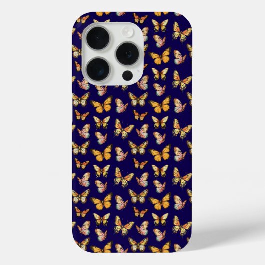 Vlinder naadloos patroon. monarchvlinder Case-Mate iPhone case (Achterkant)