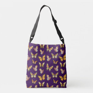 Vlinder naadloos patroon. monarchvlinder crossbody tas