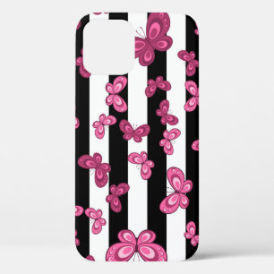 Vlinder naadloos patroon op witte achtergrond. Pa Case-Mate iPhone Case