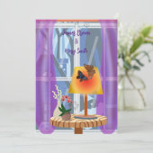 Vlinder Nacht van Liefde en Lichte Lamp Bruiloft Kaart (Staand voorkant)