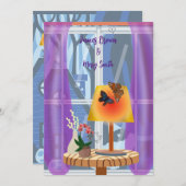 Vlinder Nacht van Liefde en Lichte Lamp Bruiloft Kaart (Voorkant / Achterkant)