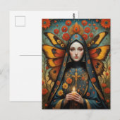 Vlinder non holding kaars briefkaart (Voorkant / Achterkant)