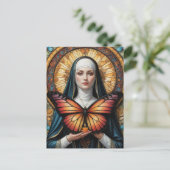Vlinder Non met Kaars Briefkaart (Staand voorkant)