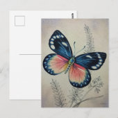 vlinder nr. 2 Waterverf art. Briefkaart (Voorkant / Achterkant)
