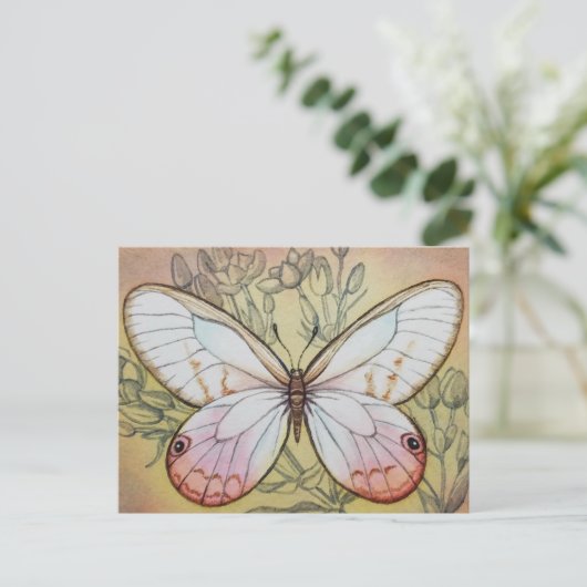  vlinder nr. 6 Waterverf art. Briefkaart (Staand voorkant)