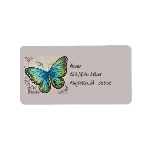 vlinder nr. 7 Waterverf art. Etiket (Voorkant)