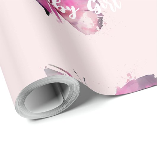 vlinder oh baby meisje cadeaupapier (Rol Hoek)