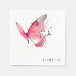 Vlinder Oh Meisje Custom Wit Baby shower Servet