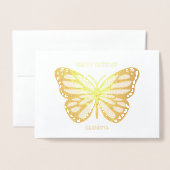 vlinder oma aangepast verjaardagsgoud folie kaarten (Voorkant met envelop)