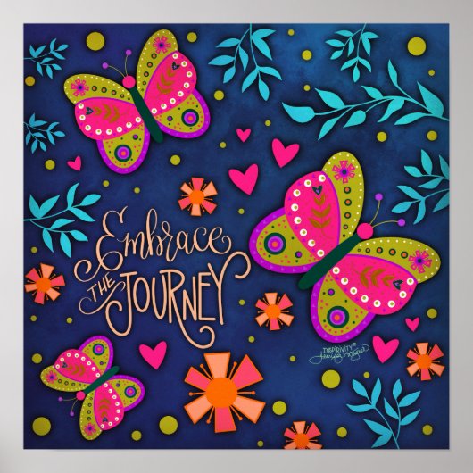 vlinder omhelst de reis-inspiratie poster (Voorkant)
