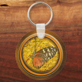 vlinder onder glas sleutelhanger (Voorkant)