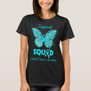 Vlinder Ondersteuning Squad Cervicale Kanker Aware T-shirt
