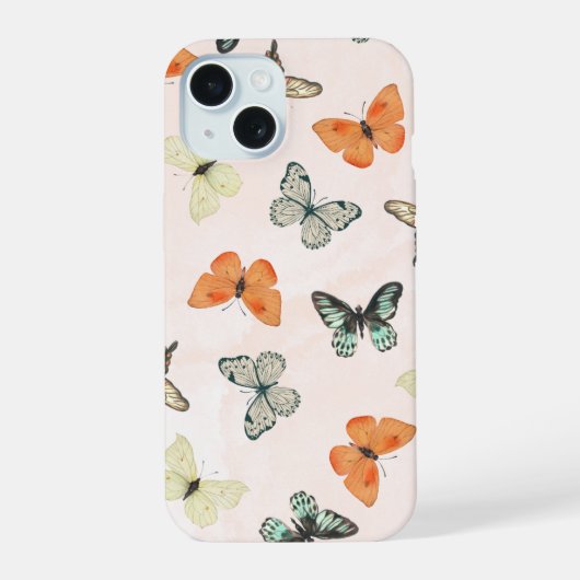 Vlinder Ontwerp Hoesje Telefoonhoes iPhone 15 Case (Achterkant)