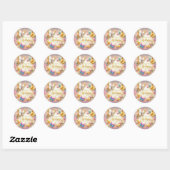 Vlinder ontwerp verjaardagssticker ronde sticker (Vel)