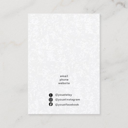 Vlinder Oorbel en Ketting Display Holder Visitekaartje (Achterkant)