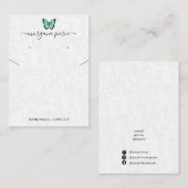 Vlinder Oorbel en Ketting Display Holder Visitekaartje (Voorkant / Achterkant)