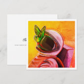 Vlinder op astronaut - Mini Print (Voorkant / Achterkant)