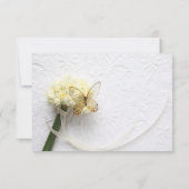 Vlinder op bloem boeket bewaar de datum save the date (Achterkant)
