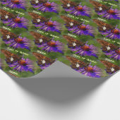 Vlinder op Bloem Natuur Kunst Gepersonaliseerd Cadeaupapier (Hoek)