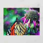 Vlinder Op Bloem Natuur Kunst Persoonlijk Briefkaart (Voorkant)