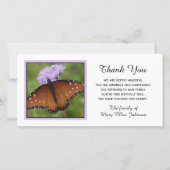 Vlinder op Bloem Sympathie Dank u Bedankkaart (Voorkant)