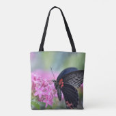 Vlinder op bloem tote bag (Achterkant)