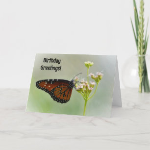  vlinder op bloemen Verjaardag Kaart