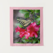 Vlinder op bloemen wandkleed (Voorkant)