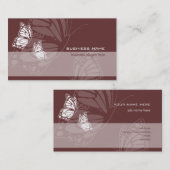 Vlinder op Chocoladebruine Elegante Moderne Visitekaartje (Voorkant / Achterkant)