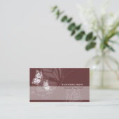 Vlinder op Chocoladebruine Elegante Moderne Visitekaartje (Staand voorkant)