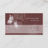 Vlinder op Chocoladebruine Elegante Moderne Visitekaartje (Achterkant)