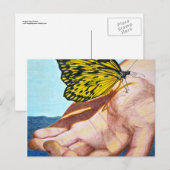 Vlinder op de hand briefkaart (Voorkant / Achterkant)
