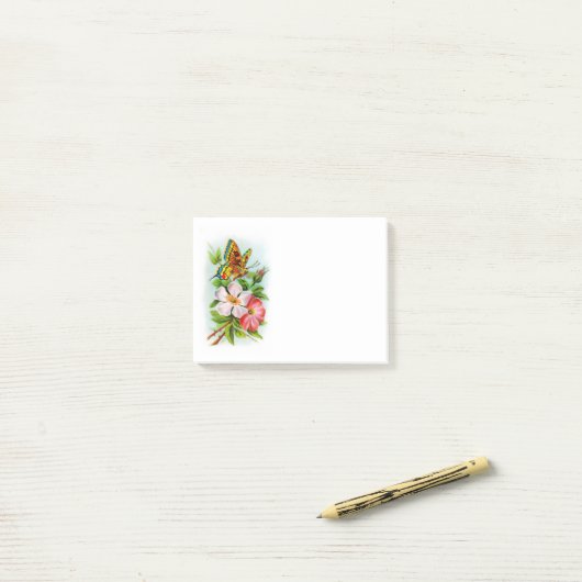 vlinder op de vloer post-it® notes (Op bureau)