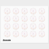 Vlinder op de Way Pink Flowers Baby shower Ronde Sticker (Vel)