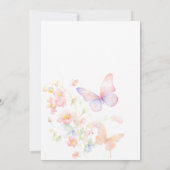 Vlinder op de weg Roze Baby shower Kaart (Achterkant)