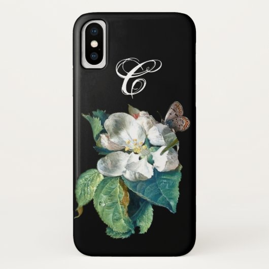 VLINDER OP DE WITTE BLOEM, FLORALE MONOGRAAF Case-Mate iPhone CASE (Achterkant)